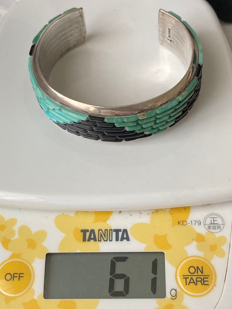 ナバホ族インディアンジュエリーバングルターコイズシルバー925