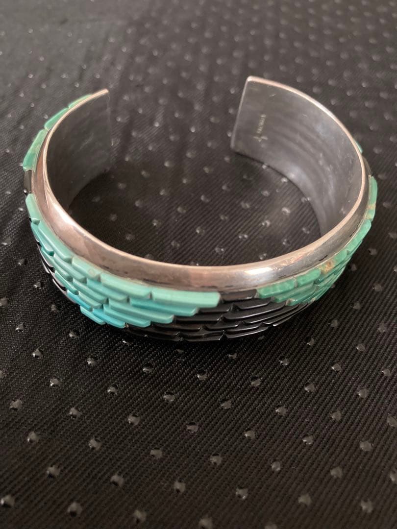 ナバホ族インディアンジュエリーバングルターコイズシルバー925