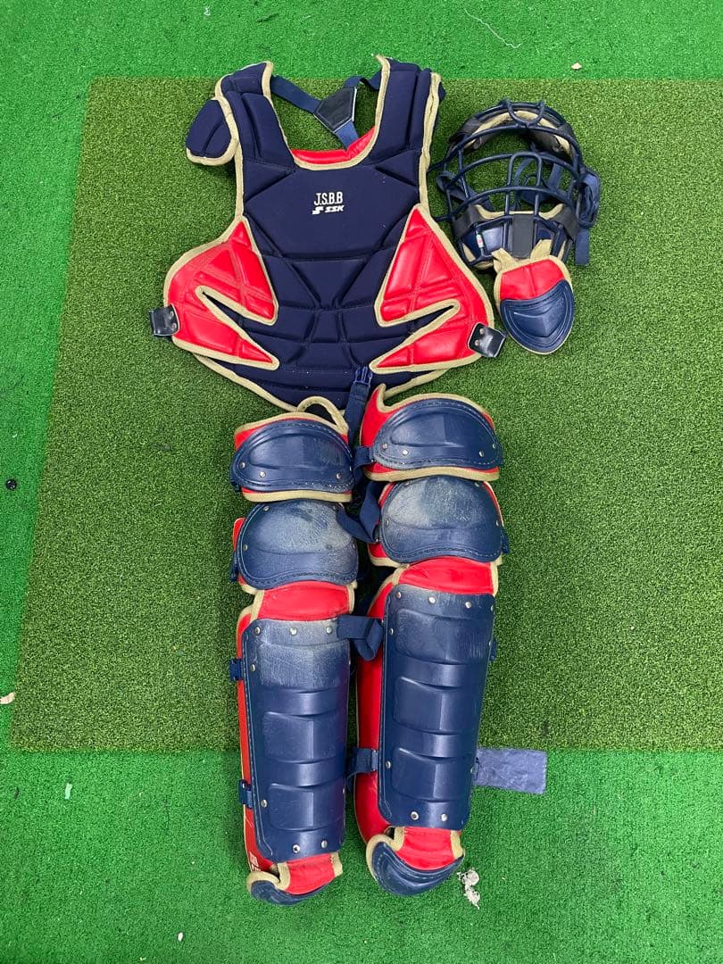 SSK キャッチャー防具セット ネイビー/レッド
