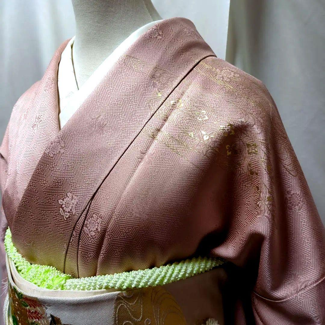 訪問着５点セット　正絹　袷　金彩模様