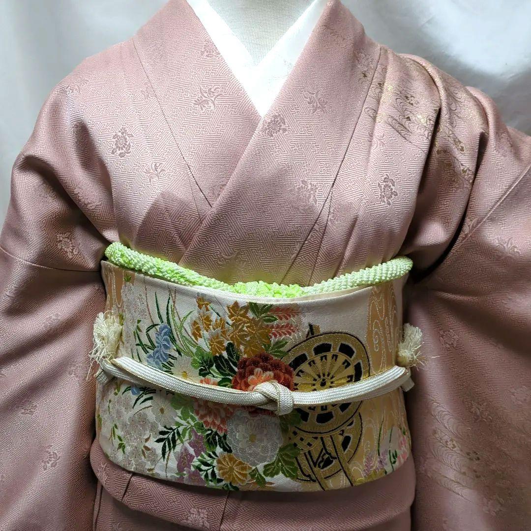 訪問着５点セット　正絹　袷　金彩模様