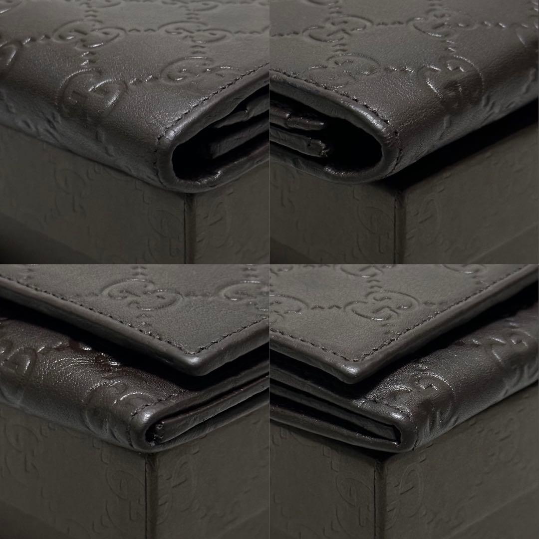 GUCCI グッチ　長財布　ブラウン　グッチシマ　GG