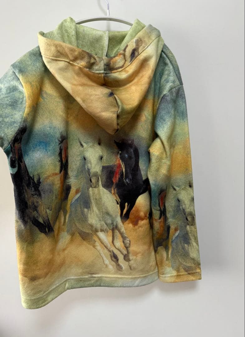 90s usa製 馬柄 ジップアップ フーディー スウェット itimi