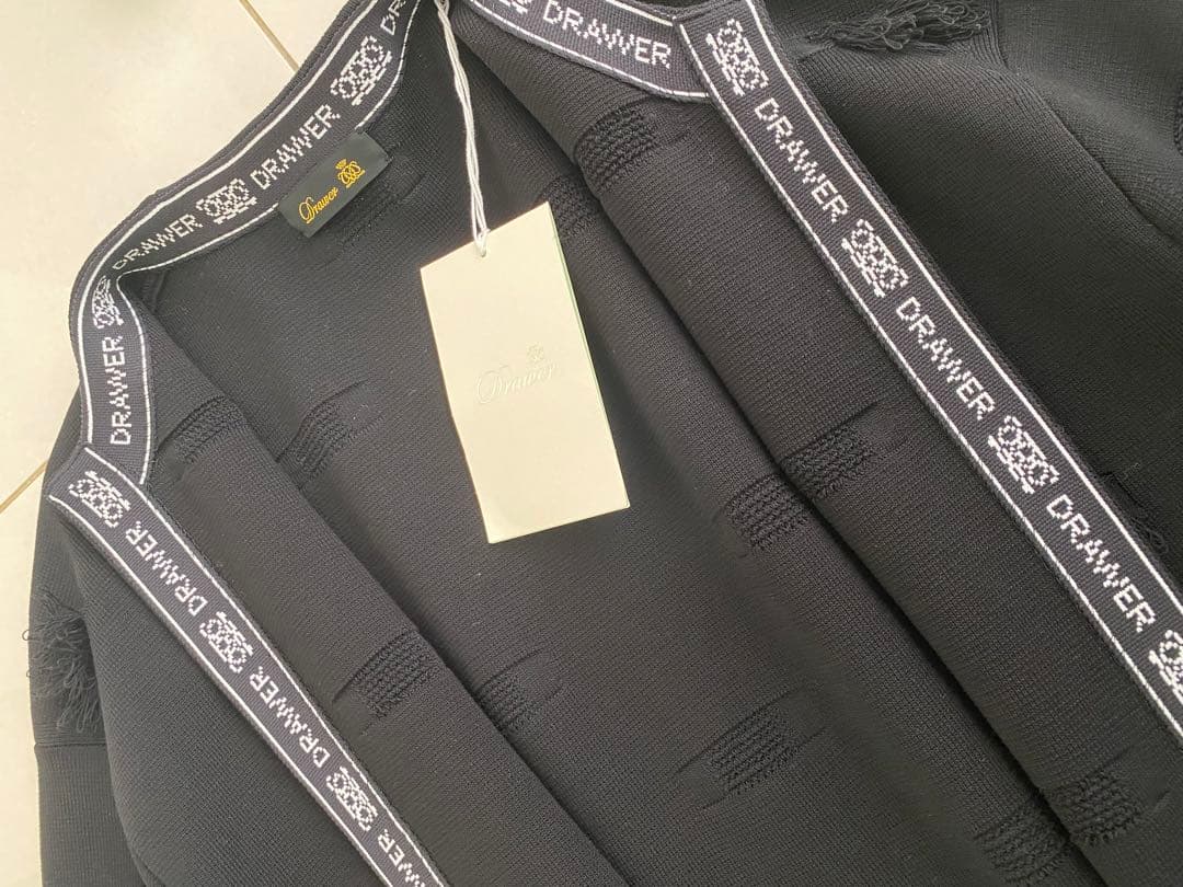 【新品タグ付】Drawer ポンポン フリンジ ニットコート ジャケット カーデ