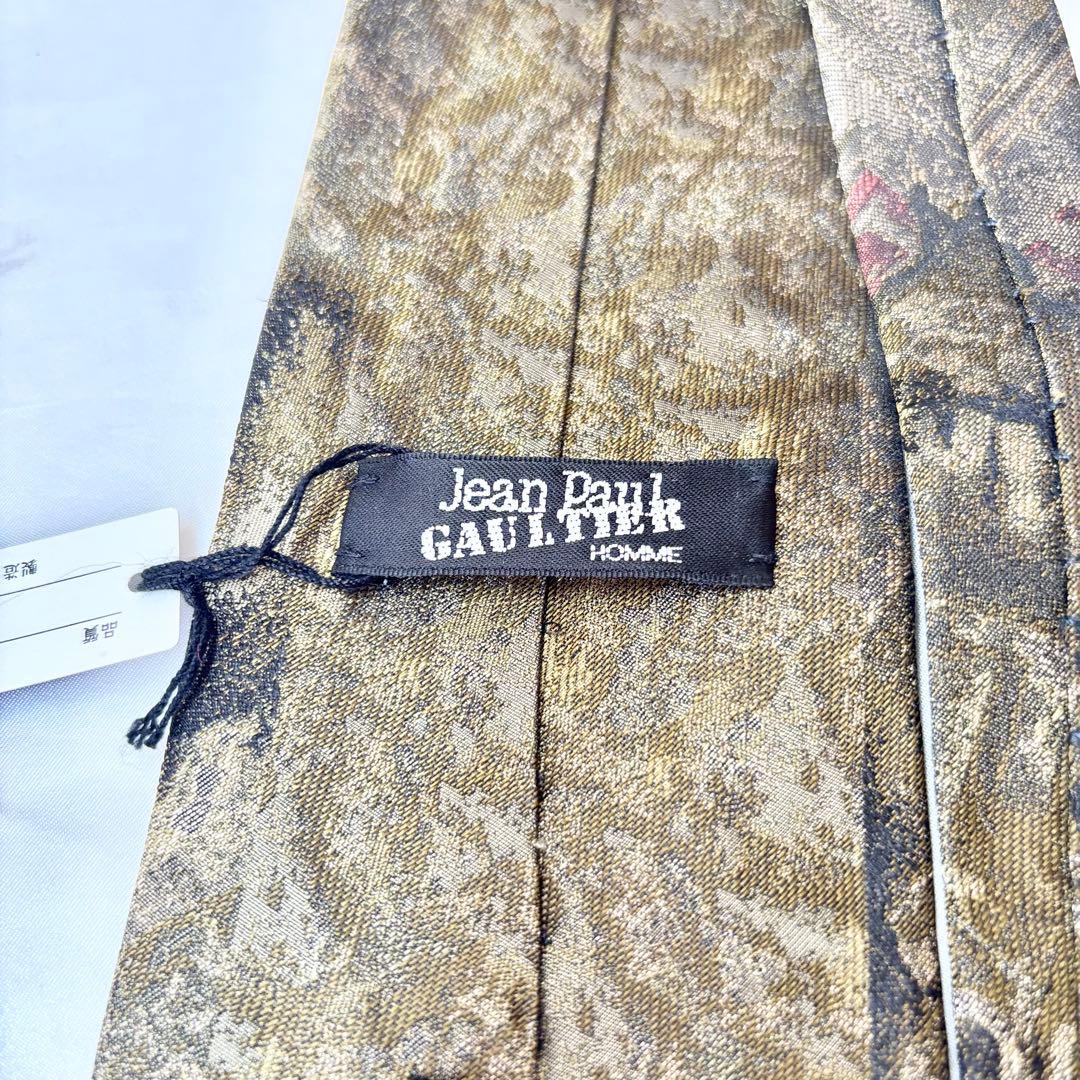【新品　希少】　ジャンポールゴルチエ　ネクタイ　ジャガード　ヴィンテージゴールド