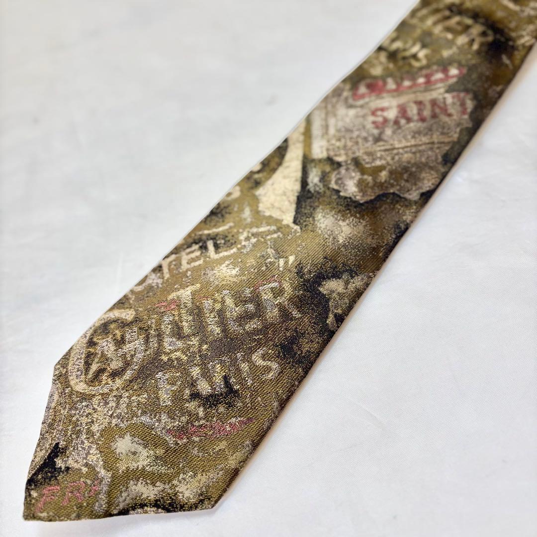 【新品　希少】　ジャンポールゴルチエ　ネクタイ　ジャガード　ヴィンテージゴールド