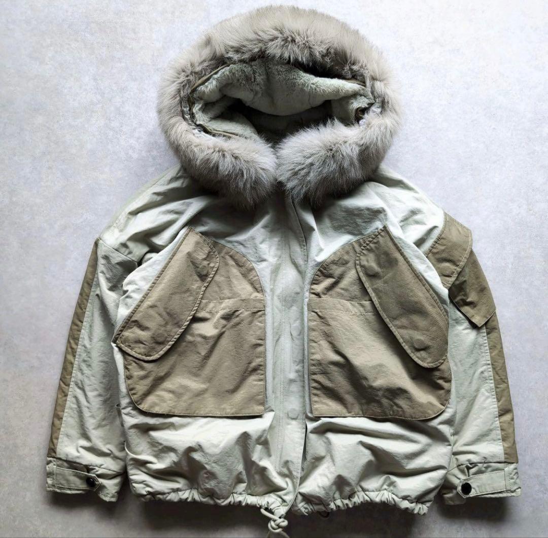 美品✨ スコットクラブ ミリタリーファーブルゾン フォックスファー カーキ 9号