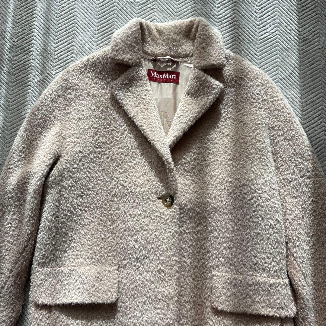 美品【レアカラー】Max Mara STUDIO テディーベアコートS ピンク