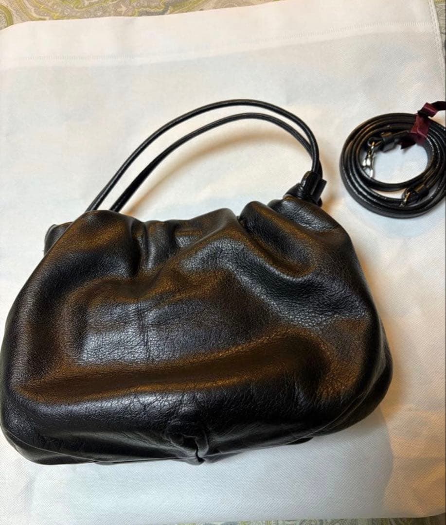 ruseet レザー巾着4WAYショルダーバッグ 黒