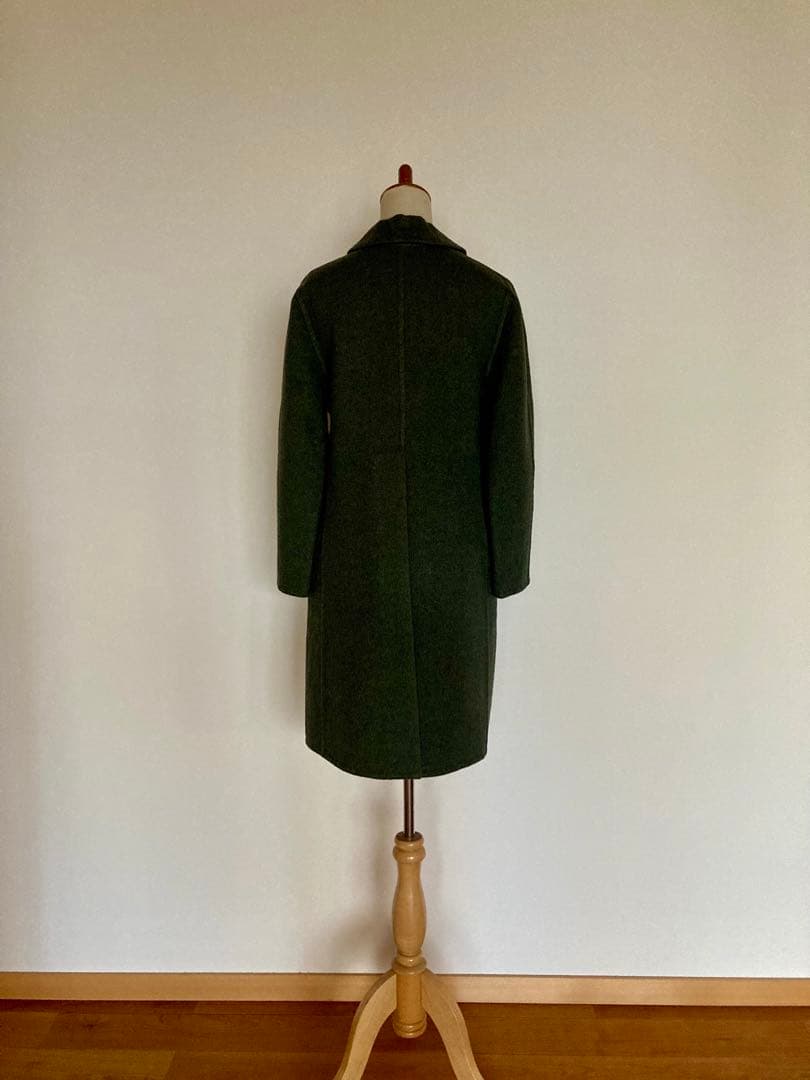HERMES チェスターコート　カシミヤ　馬車柄ボタン　バッファローホーン