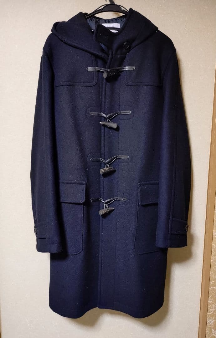 【美品】SHIPS ダッフルコート ネイビー フード付き