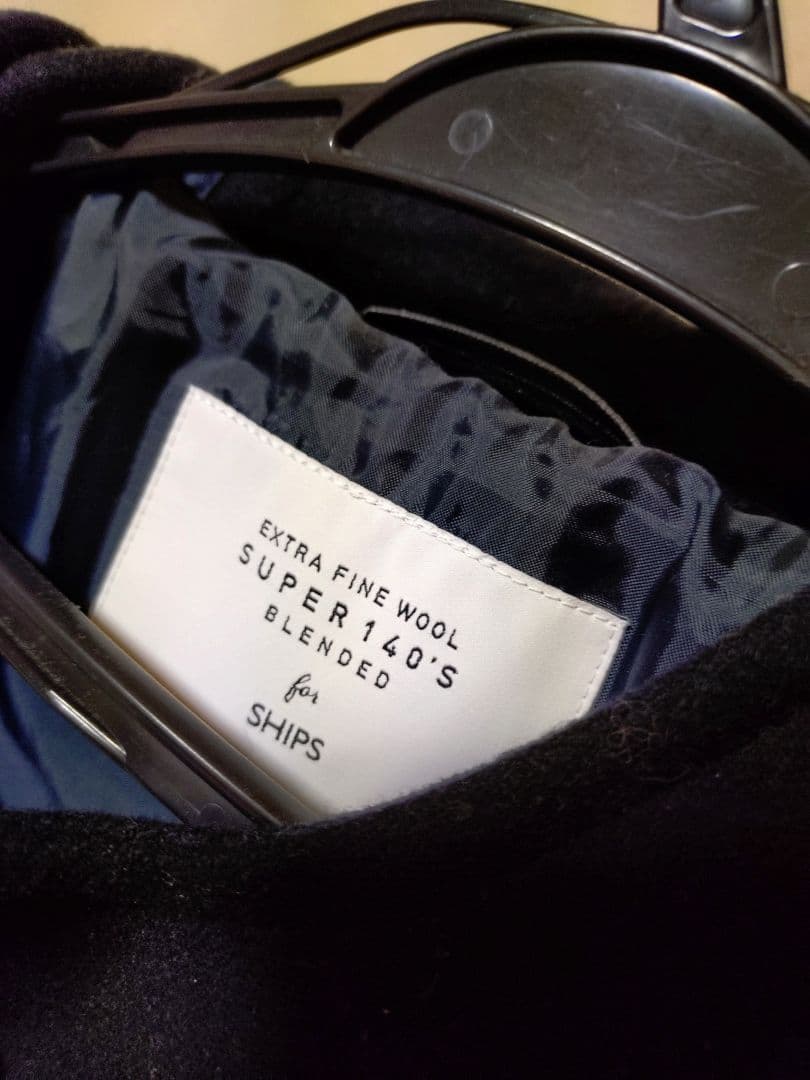 【美品】SHIPS ダッフルコート ネイビー フード付き