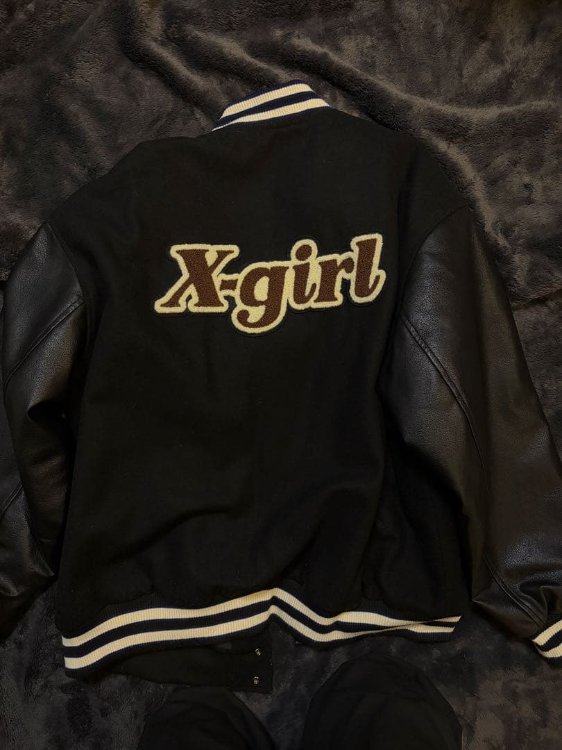 Xgirl スタジャンレザージャケットブラック