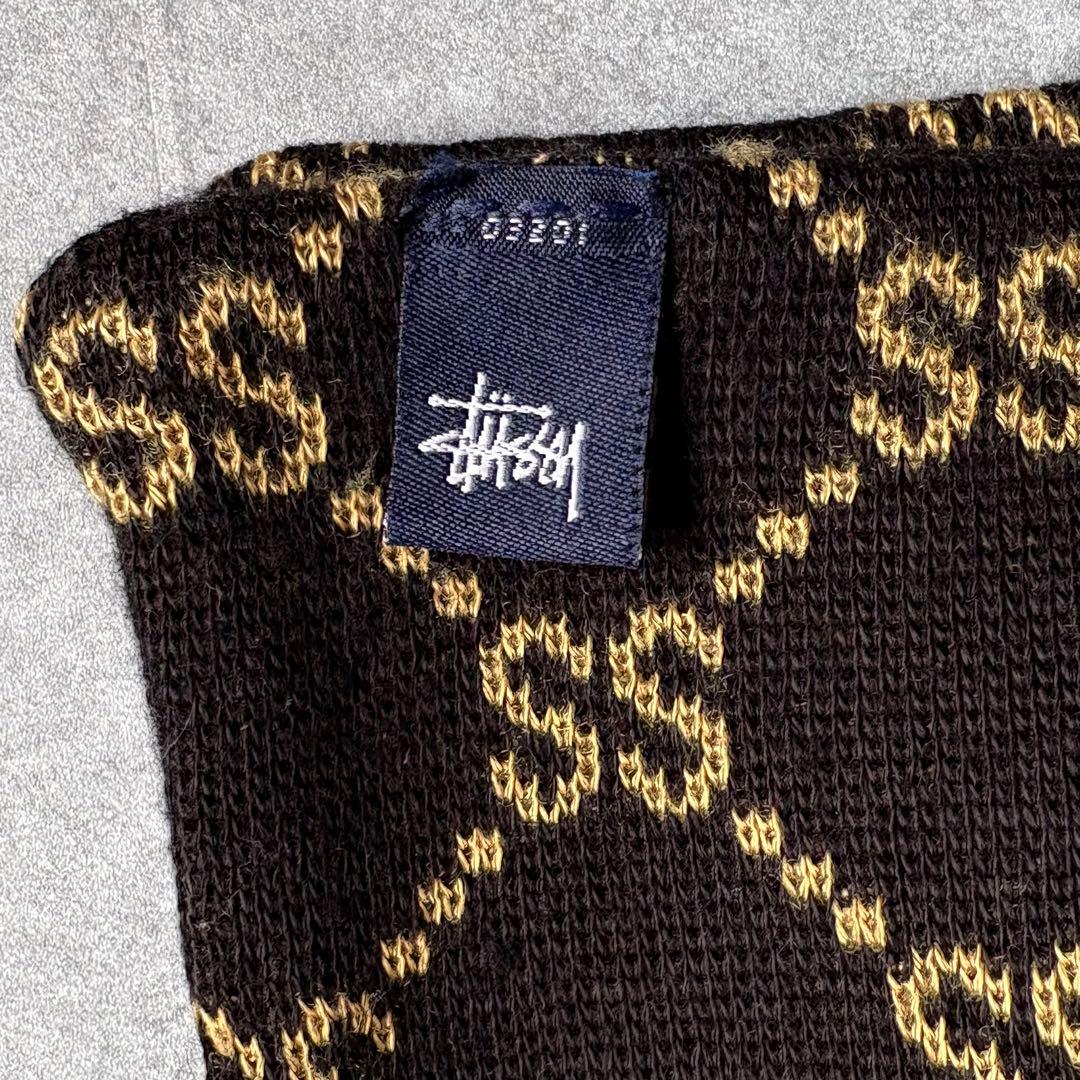 【超美品】90s オールドステューシー モノグラム柄 マフラー ヴィンテージ