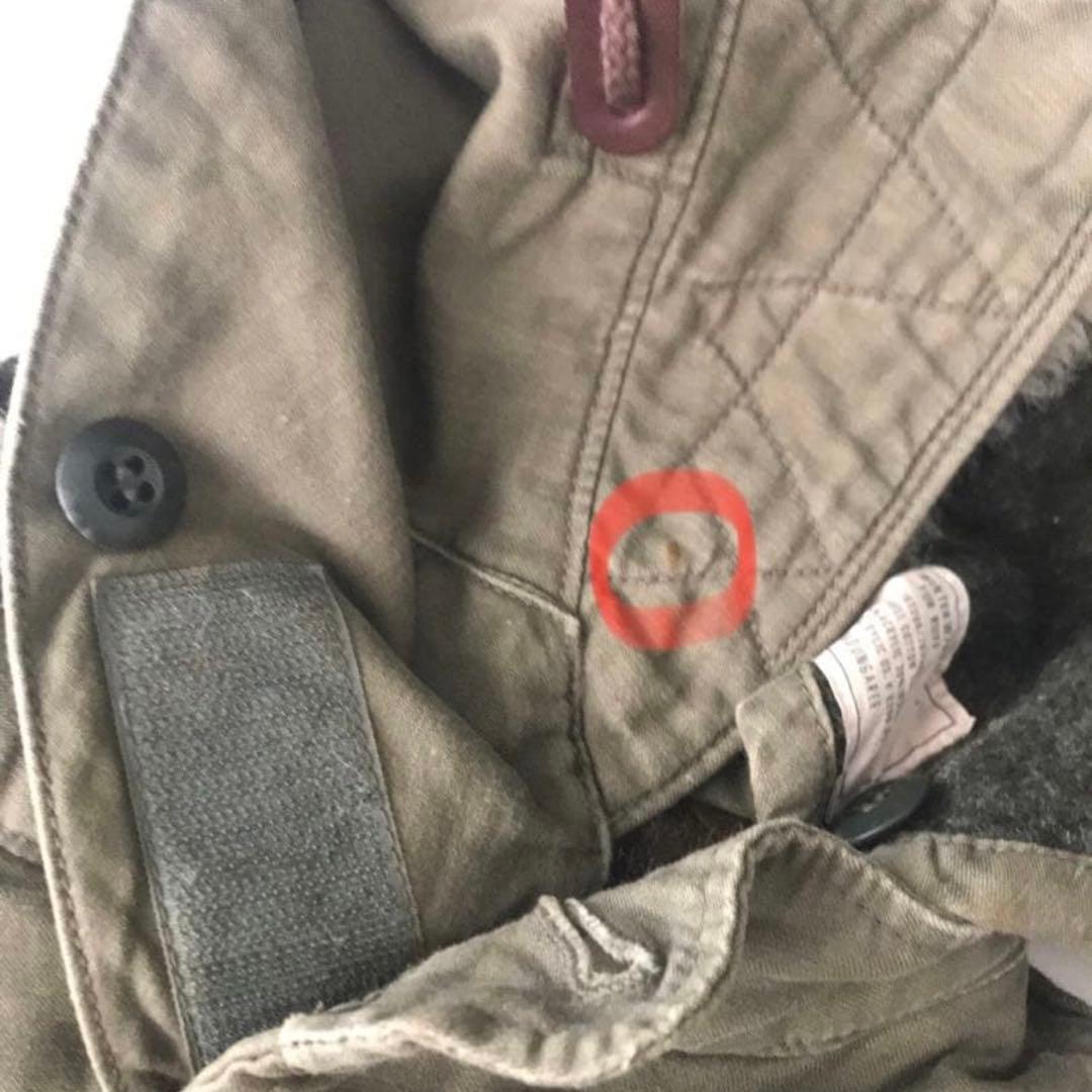 【デニム&ダンガリー】裏ボアミリタリージャケット100cm ファーコートカーキ