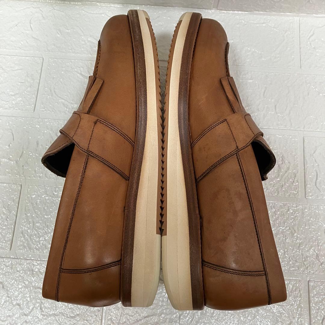 FERRAGAMO フェラガモ ブラウンレザー フリンジローファー 7 2E