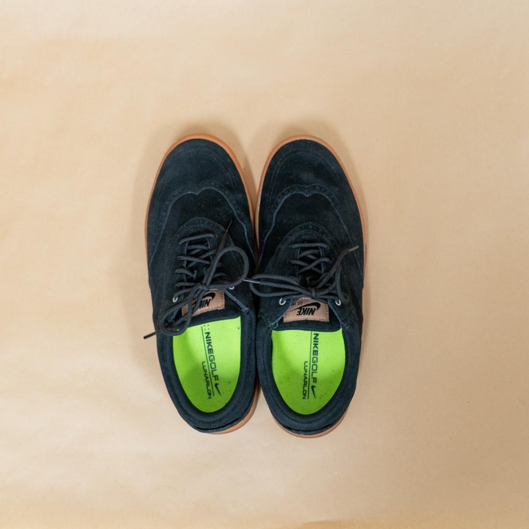 NIKE　ゴルフシューズ　ルナソール　ウィングチップ　黒スエード　26cm