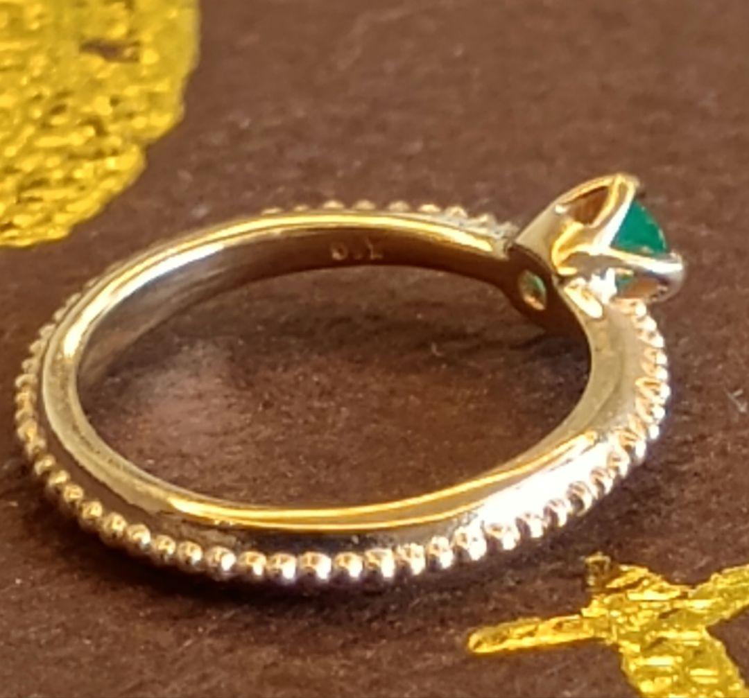 現行品　アガット　k10 エメラルド　ベビーリング　チャーム