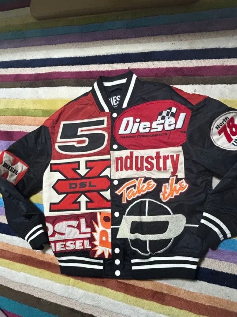 希少 ディーゼル　スタジャン レーシングジャケット Ｌワッペン ボンバー