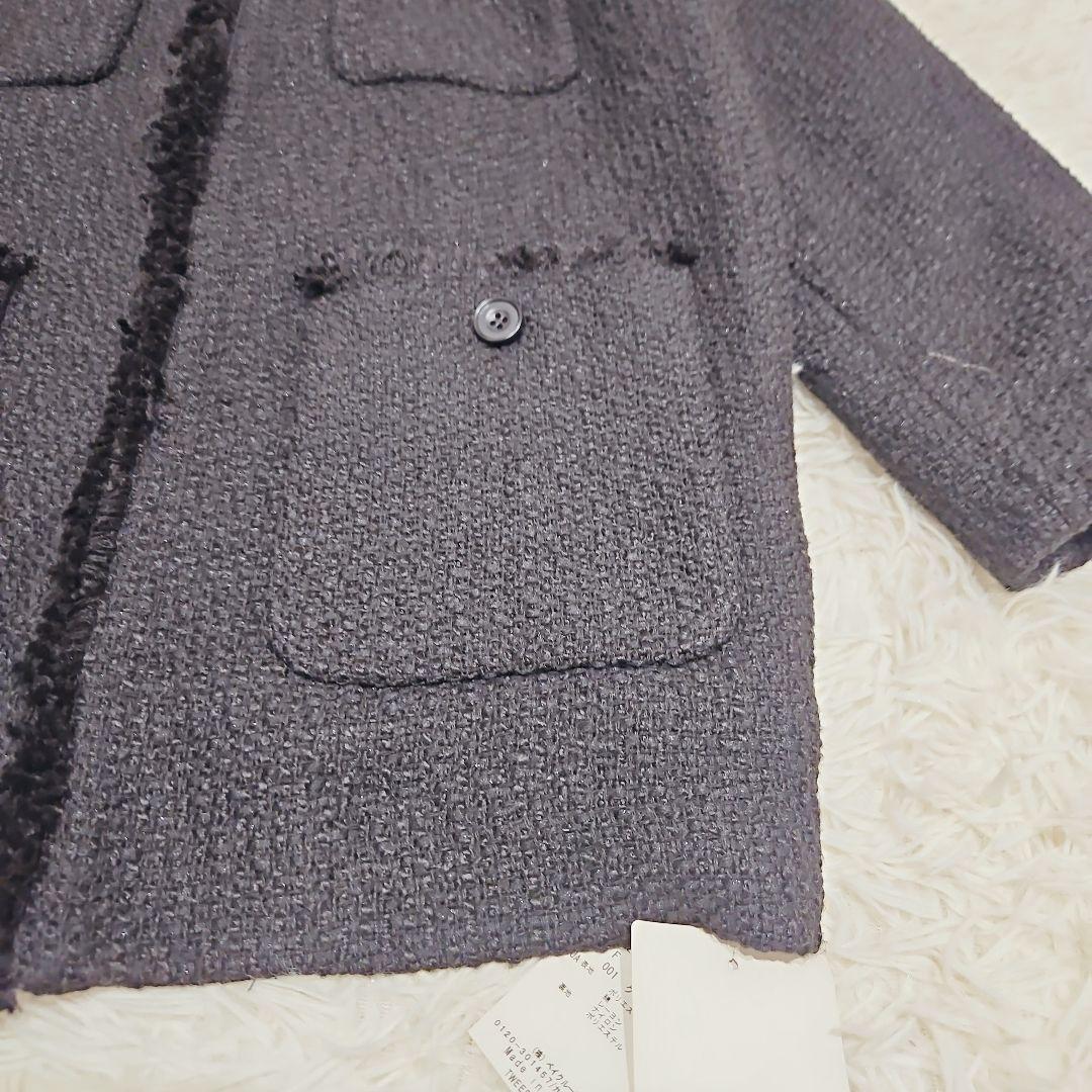 美品 JOURNAL STANDARD ツイードジャケット ノーカラー 黒