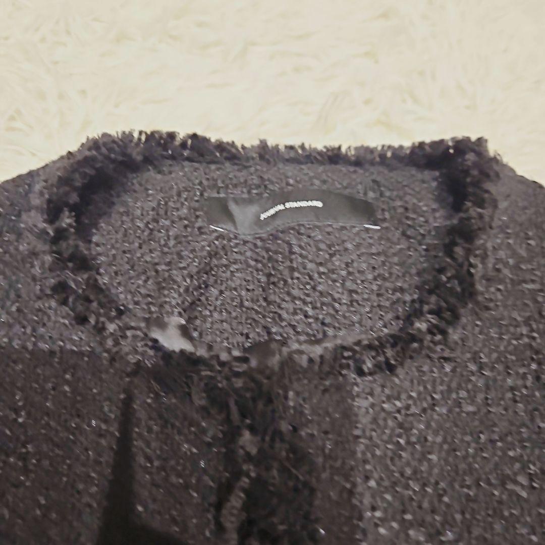 美品 JOURNAL STANDARD ツイードジャケット ノーカラー 黒