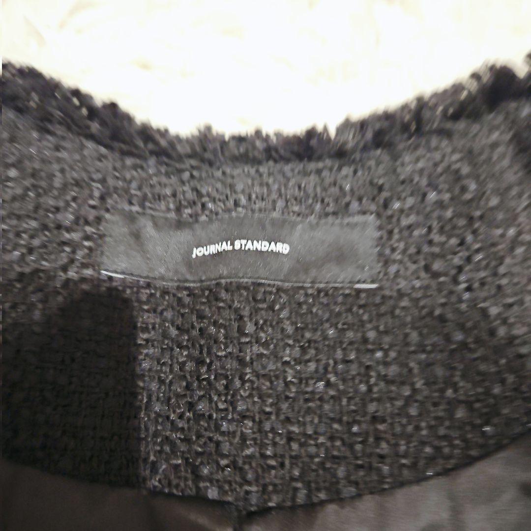 美品 JOURNAL STANDARD ツイードジャケット ノーカラー 黒