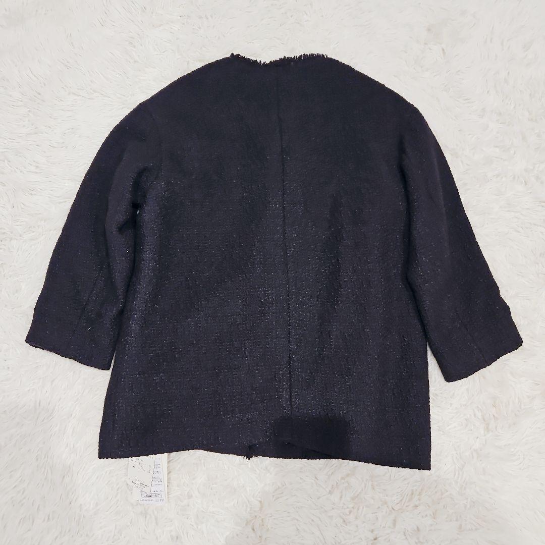 美品 JOURNAL STANDARD ツイードジャケット ノーカラー 黒