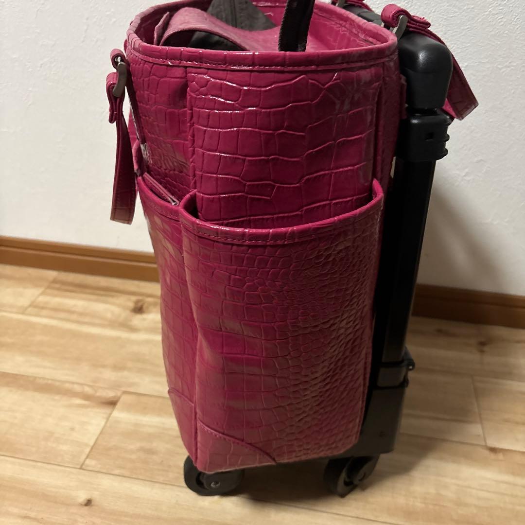 スワニー　クロコダイル風　キャリーバッグ　未使用　美品　ピンク　最安値