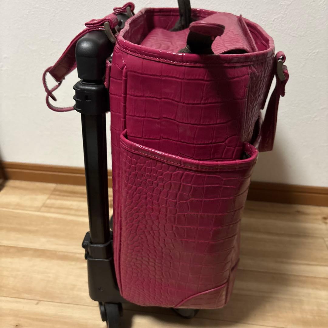スワニー　クロコダイル風　キャリーバッグ　未使用　美品　ピンク　最安値
