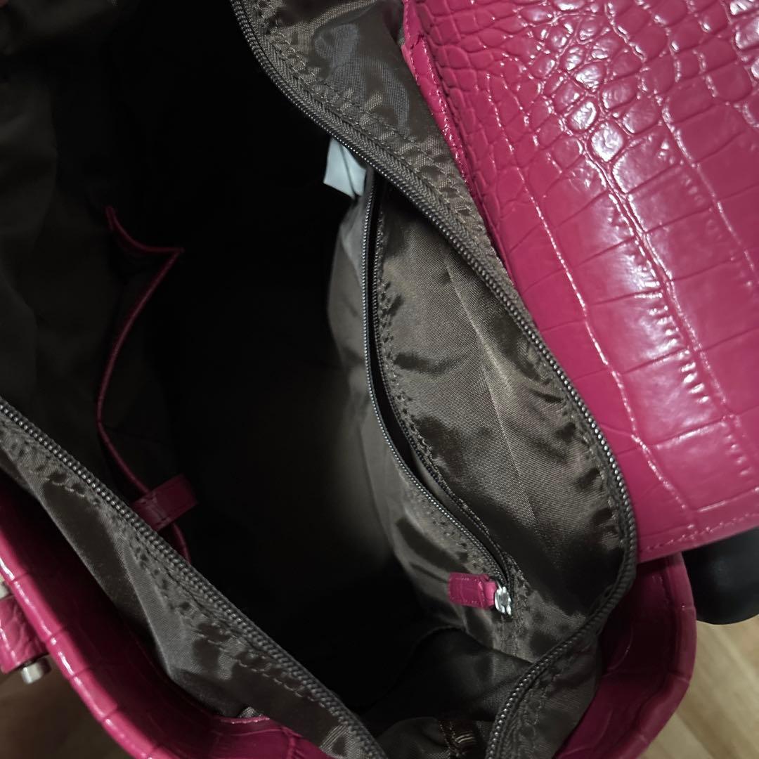 スワニー　クロコダイル風　キャリーバッグ　未使用　美品　ピンク　最安値