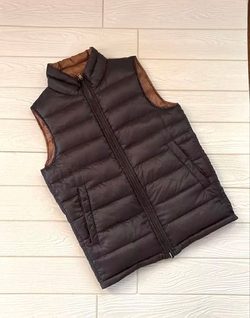 HERNOヘルノリバーシブルダウベストブラック×ライトベェージュイタリア42