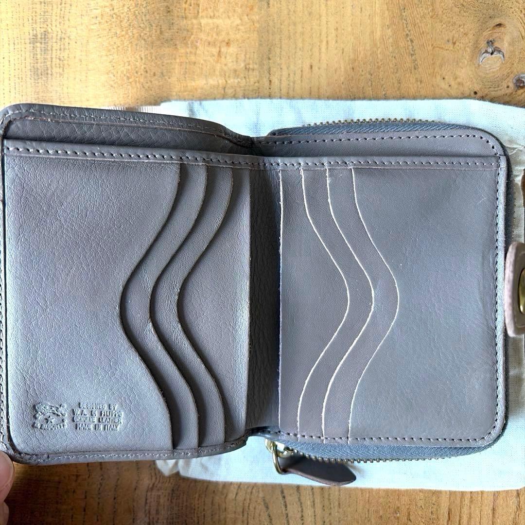 【美品】　イルビゾンテ　ラウンドジップ　ミニ財布　 グレージュ