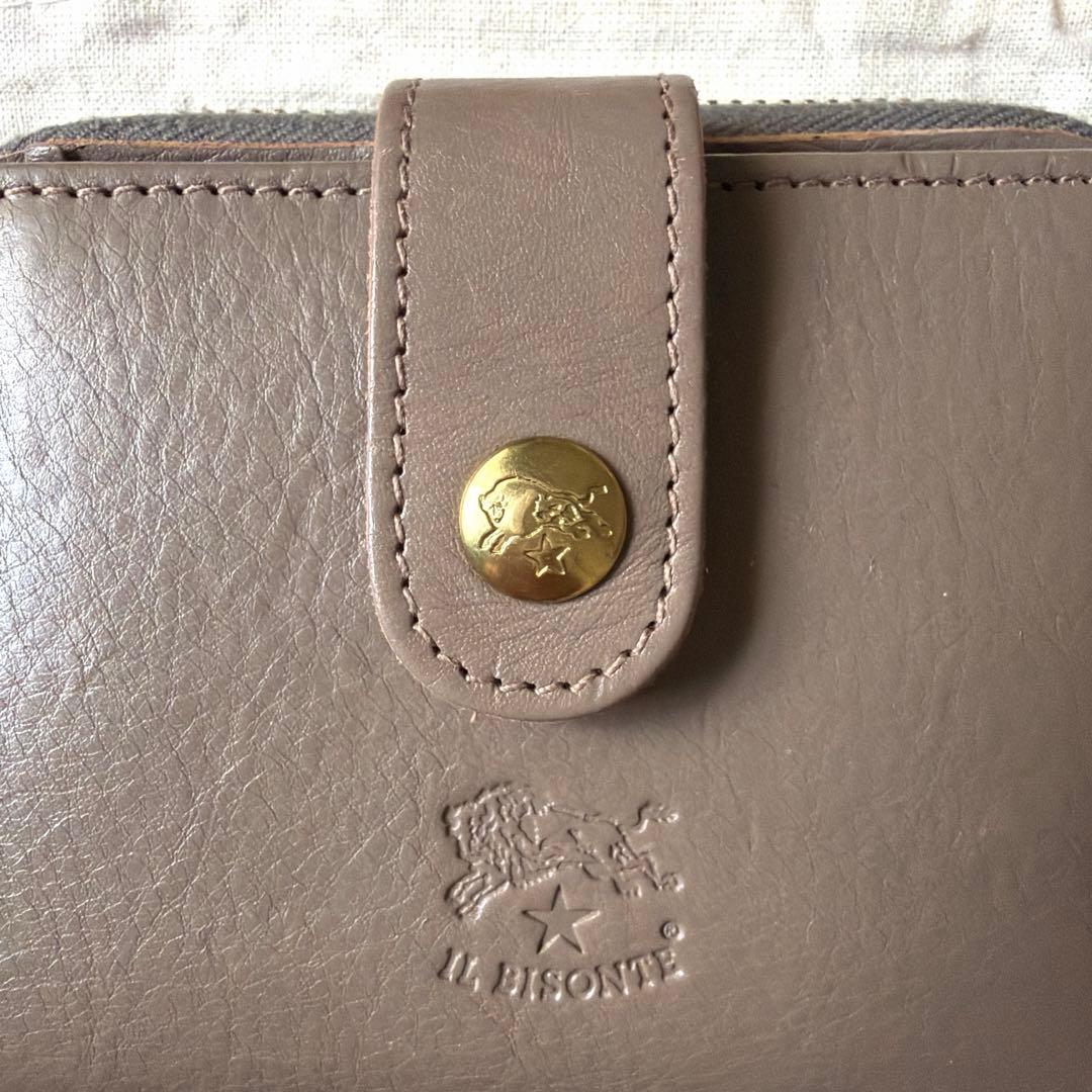 【美品】　イルビゾンテ　ラウンドジップ　ミニ財布　 グレージュ
