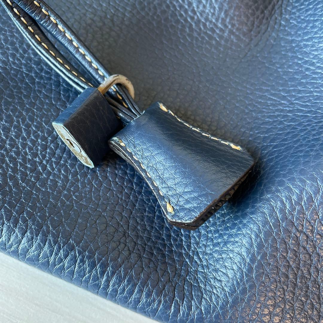 OLDEnglandネイビー レザー ボストンバッグ