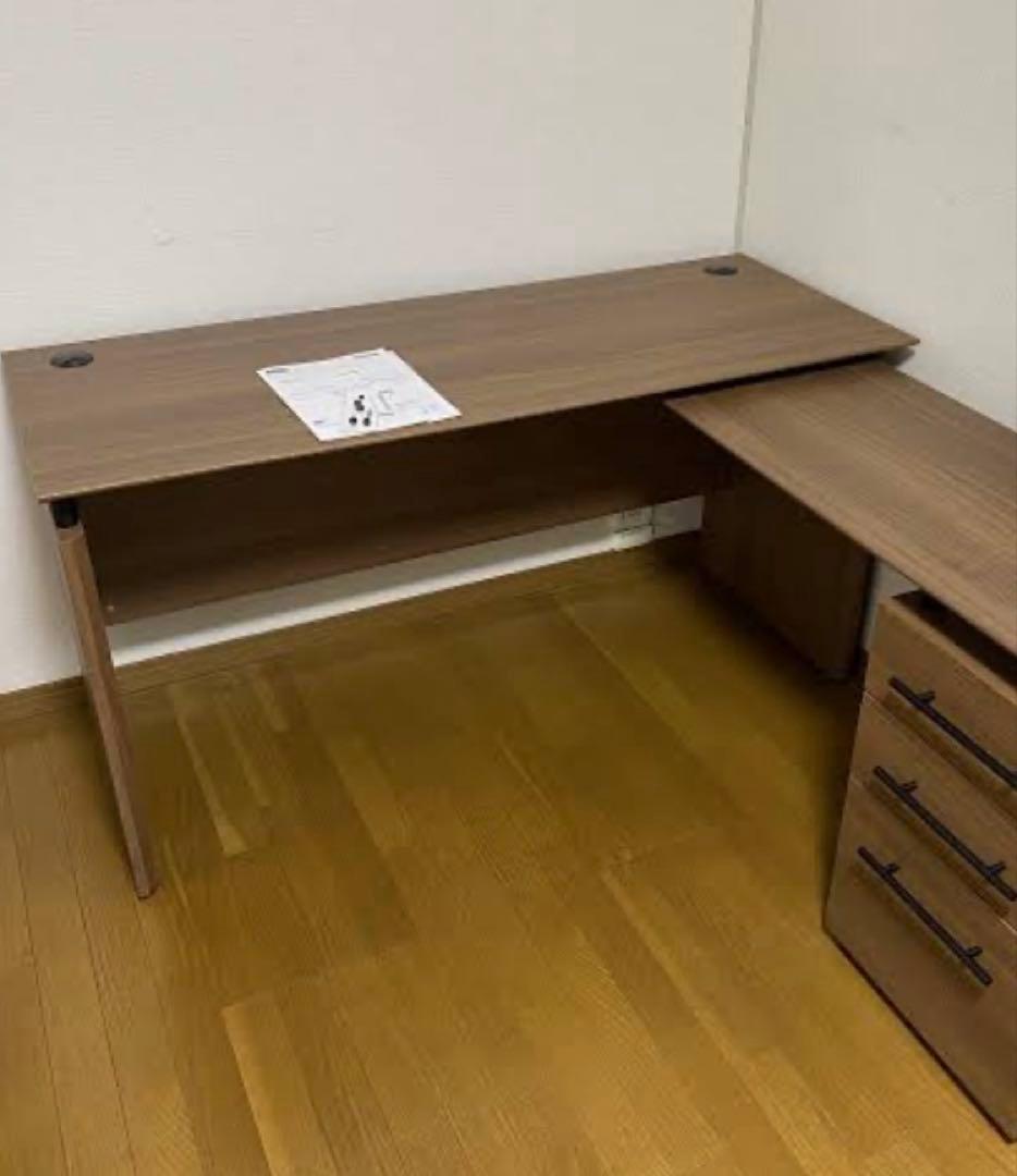 ニトリ　システムデスク　ミドルブラウン