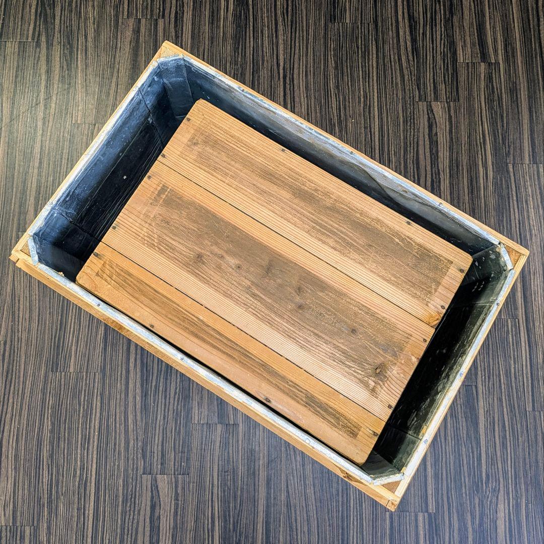 【ヴィンテージ】お茶箱 衣装ケース 道具入れ 大小 2個セット