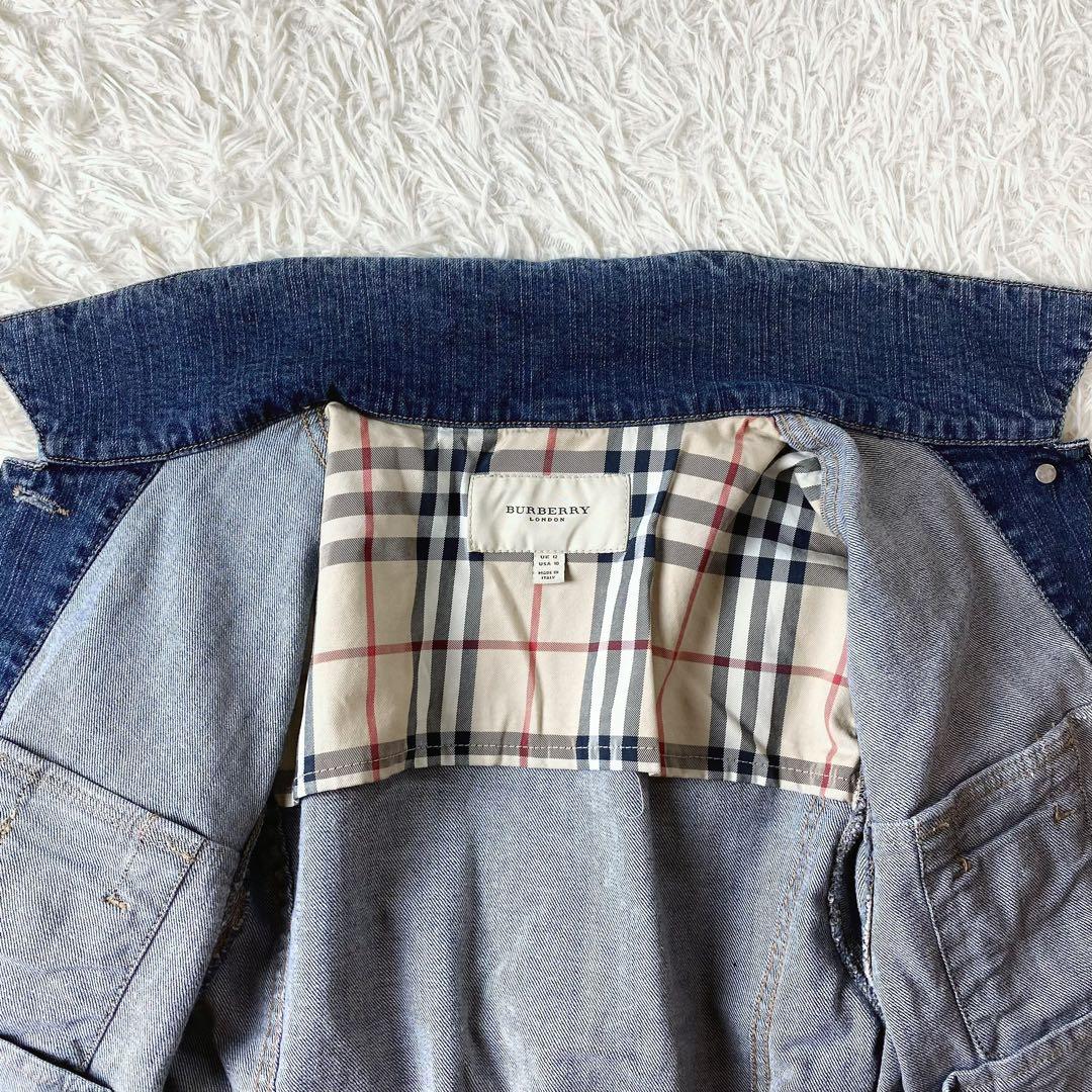 9未使用級！　バーバリー　ウォッシュドデニム　Gジャン　ノバチェック　イタリア製