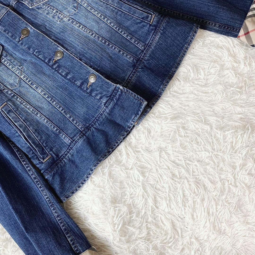 9未使用級！　バーバリー　ウォッシュドデニム　Gジャン　ノバチェック　イタリア製