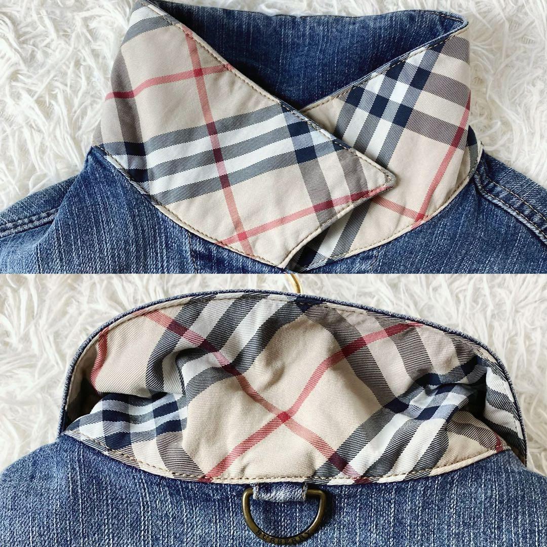 9未使用級！　バーバリー　ウォッシュドデニム　Gジャン　ノバチェック　イタリア製