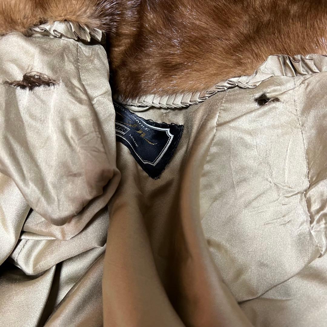 総丈115cm デミバフミンク ロング丈 リアルファーコート 本毛皮 XL