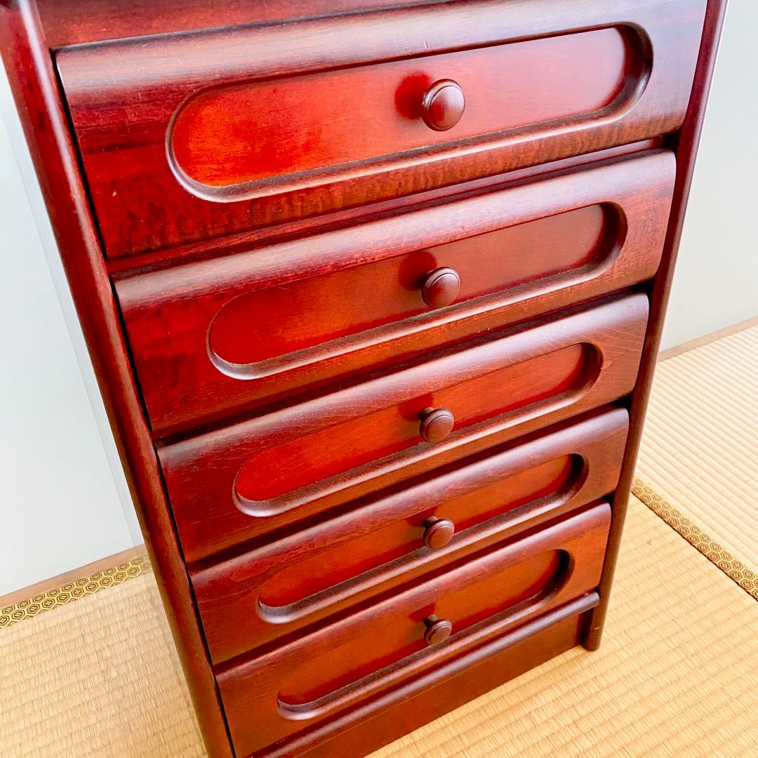 オールドカリモク/karimoku /5段チェスト/ワインローズ/引き出し/家具