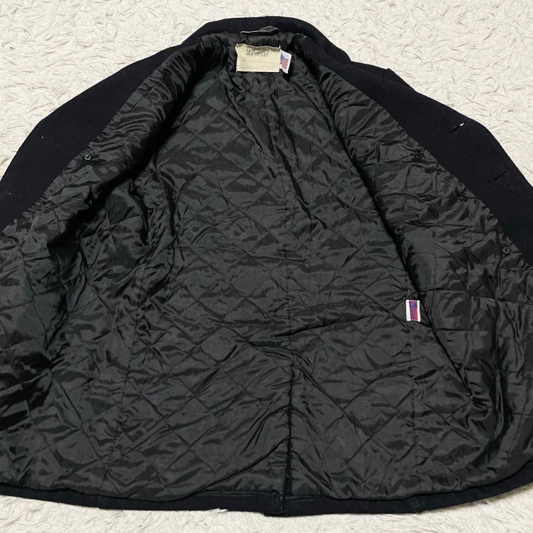 【USA製】SCHOOT Pコート メンズ ウール ブラック 740N