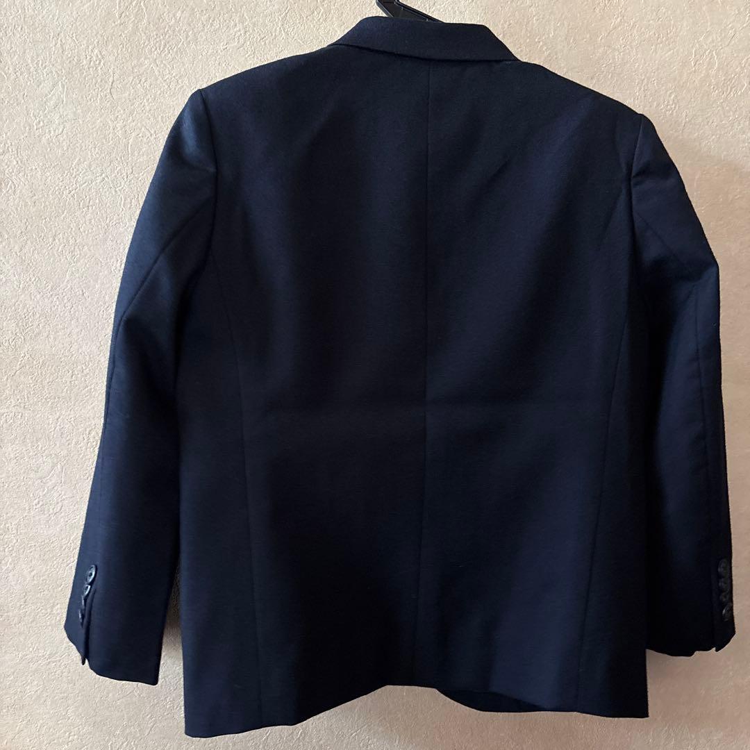美品familiarネイビー上質ウールスーツジャケット＆ハーフパンツ120センチ