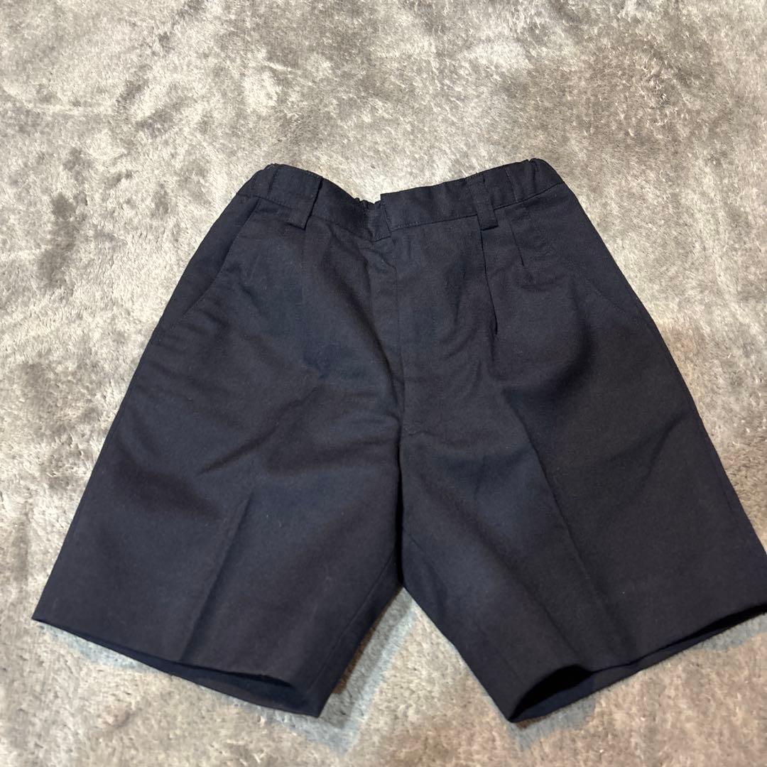 美品familiarネイビー上質ウールスーツジャケット＆ハーフパンツ120センチ