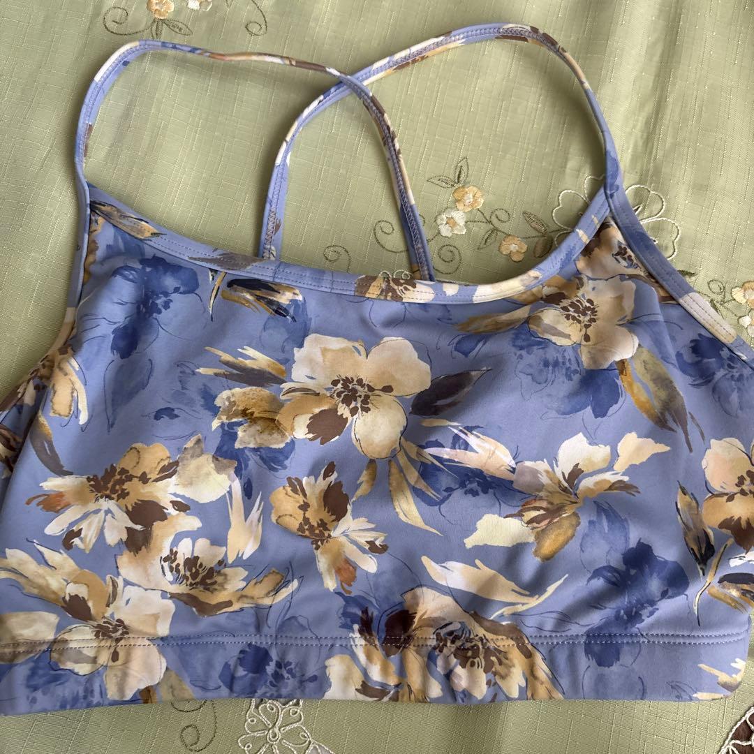 SUKALAスカーラ ブルー系花柄 ヨガウェア3点セット