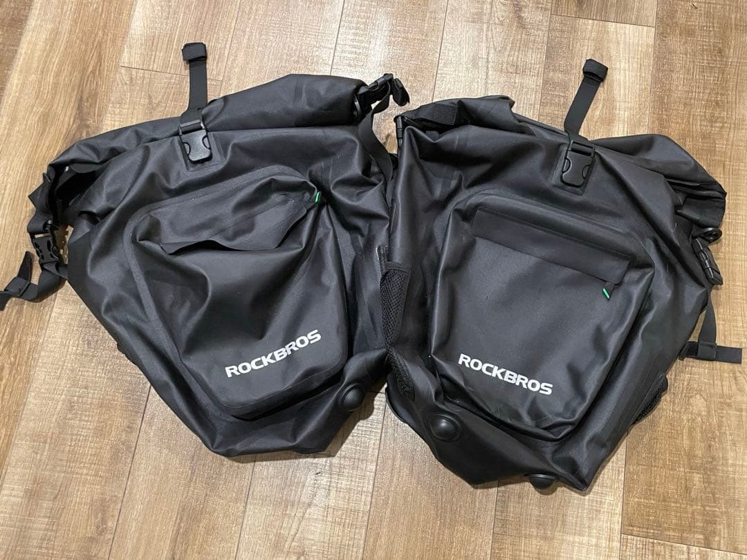 ROCKBROS 自転車サイドバッグ ブラック 2個セット