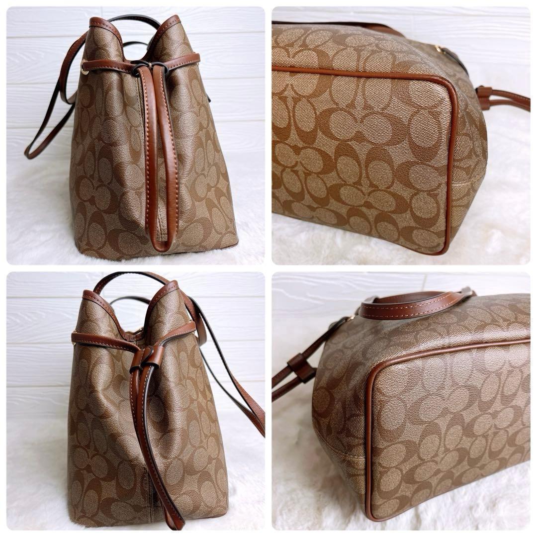 美品☆COACHコーチ トートバッグ シグネチャー ブラウン 大容量