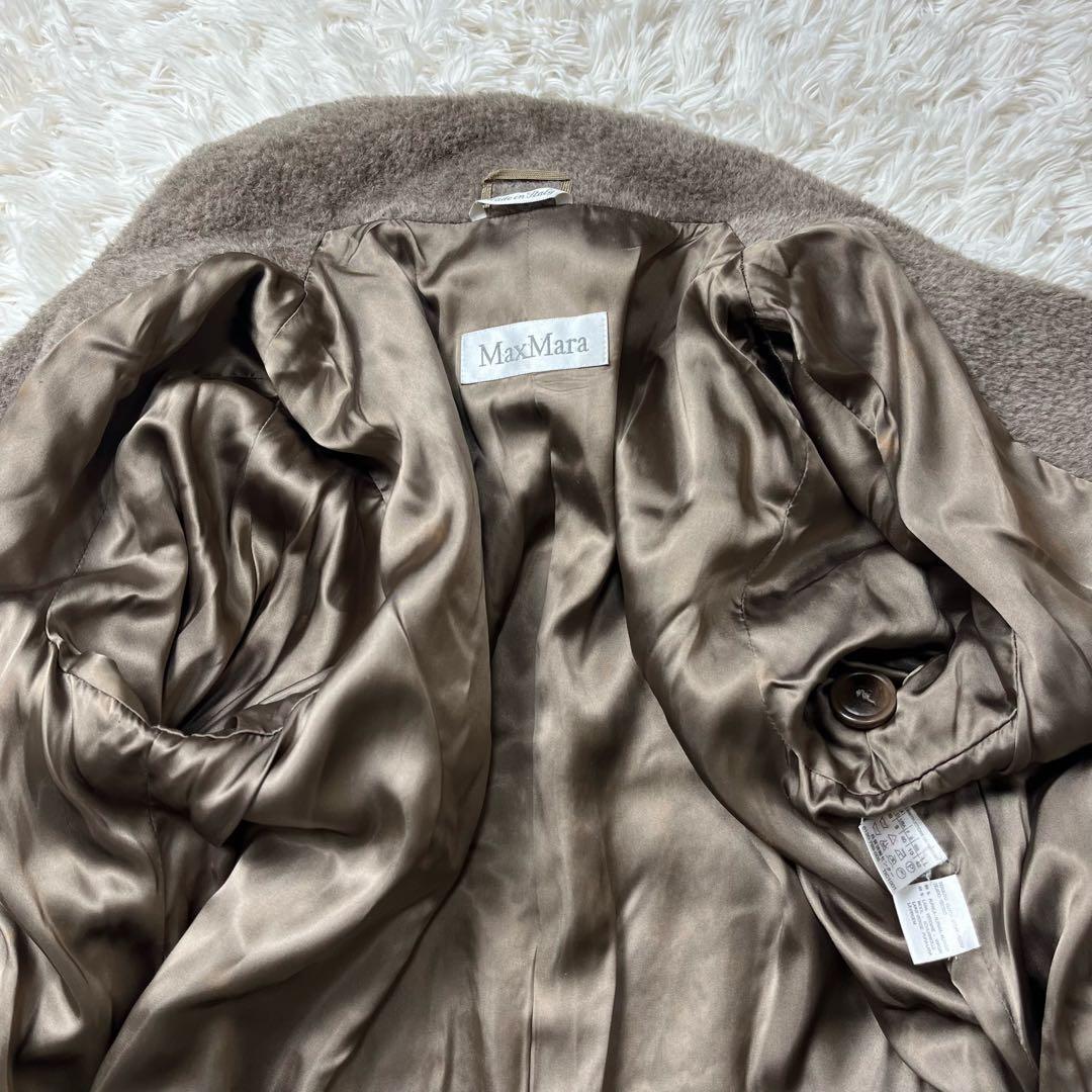 マックスマーラ　最高級　白タグ　アルパカ　シャギーコート　マキシ丈　42