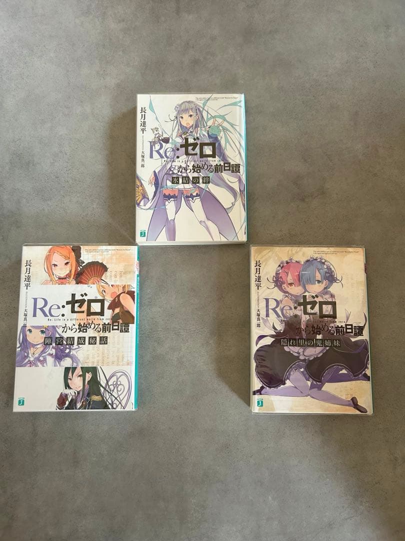 re:ゼロから始める前日譚 3冊セット リゼロ　透明保護カバー付き