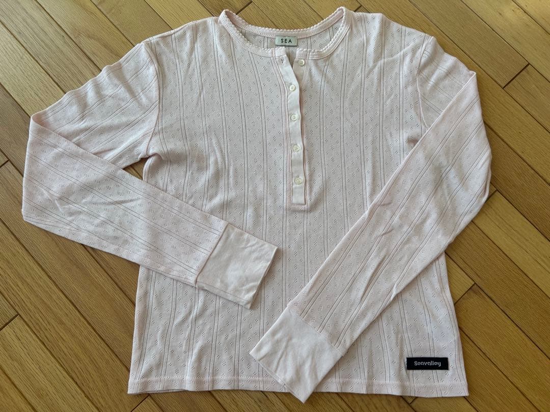 未使用★SEA ヘンリーネック L/S TEE★ピンク